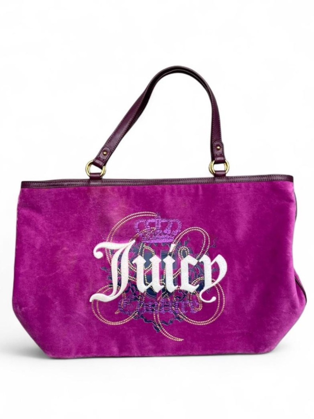 Juicy Couture vintage Y2K rare Purple Velour Tote Bag purse
